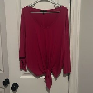 Karen Kane size XL Batwing Soft Pink Tie Front Shirt Top